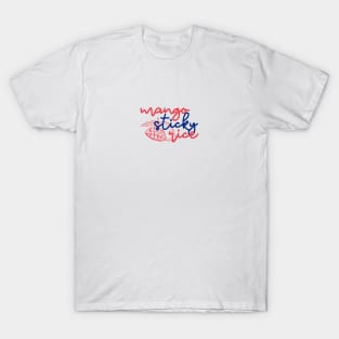 mango sticky rice - Thai red and blue - Flag color - with sketch T-Shirt